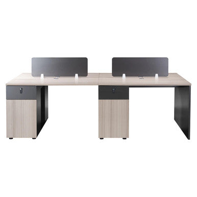 1200mm Modern Double Desk with Privacy Screen and Pedestals - Additional View 4