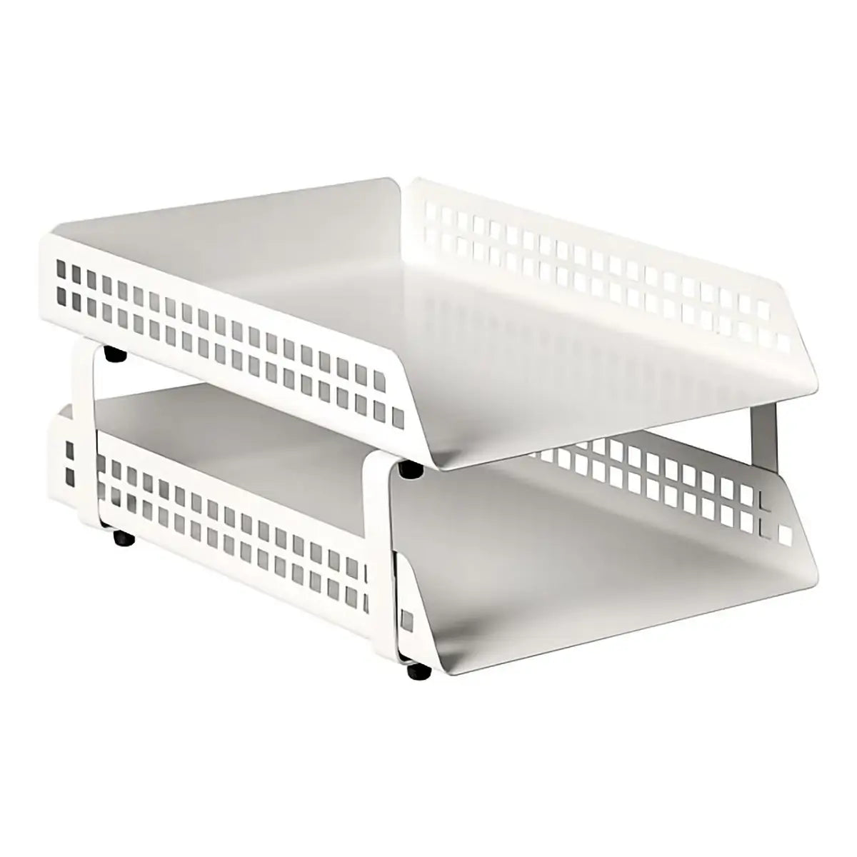 Square Punch Steel Two - Tier Letter Tray