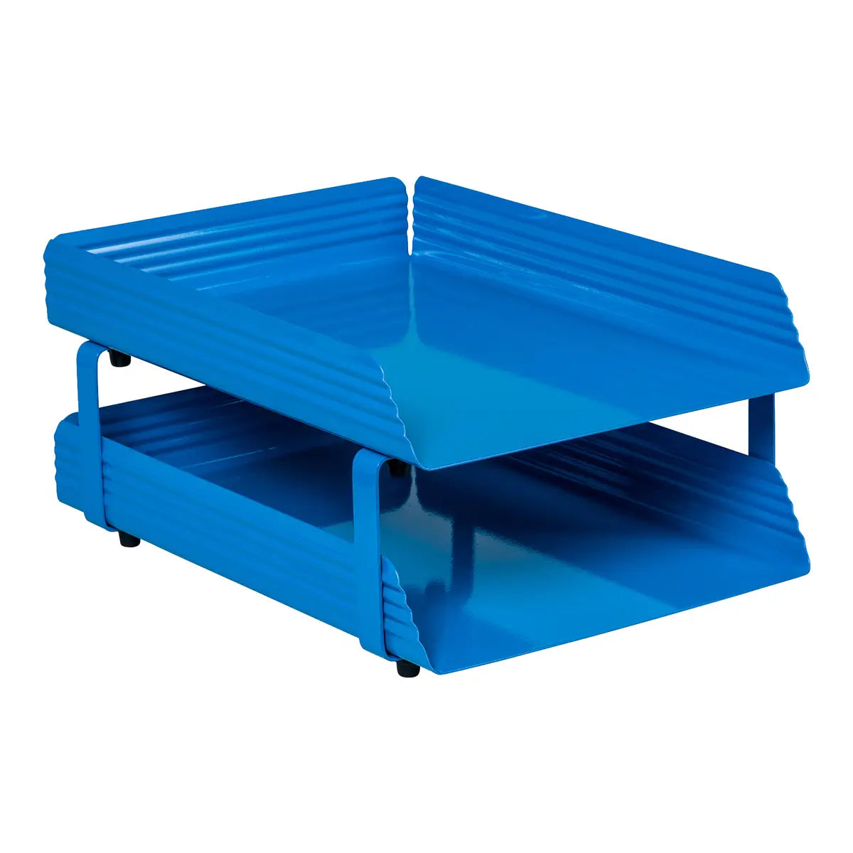 Fluted Steel Two - Tier Letter Tray