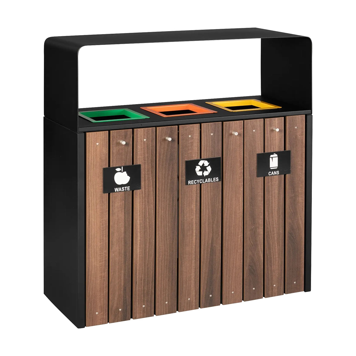 Three Division with Wood Cladding. Includes Bin Liners