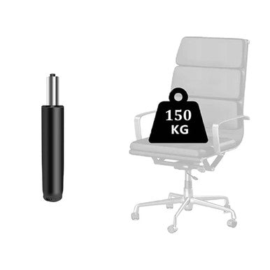 200 mm Pneumatic Gas Lift by Office Stock South Africa, Enables Smooth Height Adjustment for Office Chairs, Depicted Next to a Standard Chair, Promoting Comfort and Better Posture with a Sturdy 150kg Weight Capacity.