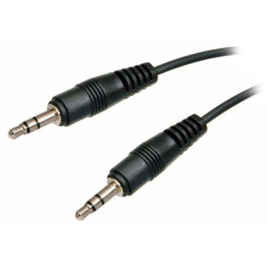 3.5 mm Audio Jack Cable, Images of a 20 Metre Long Black Audio Extension Cable with Two Jack Connectors.