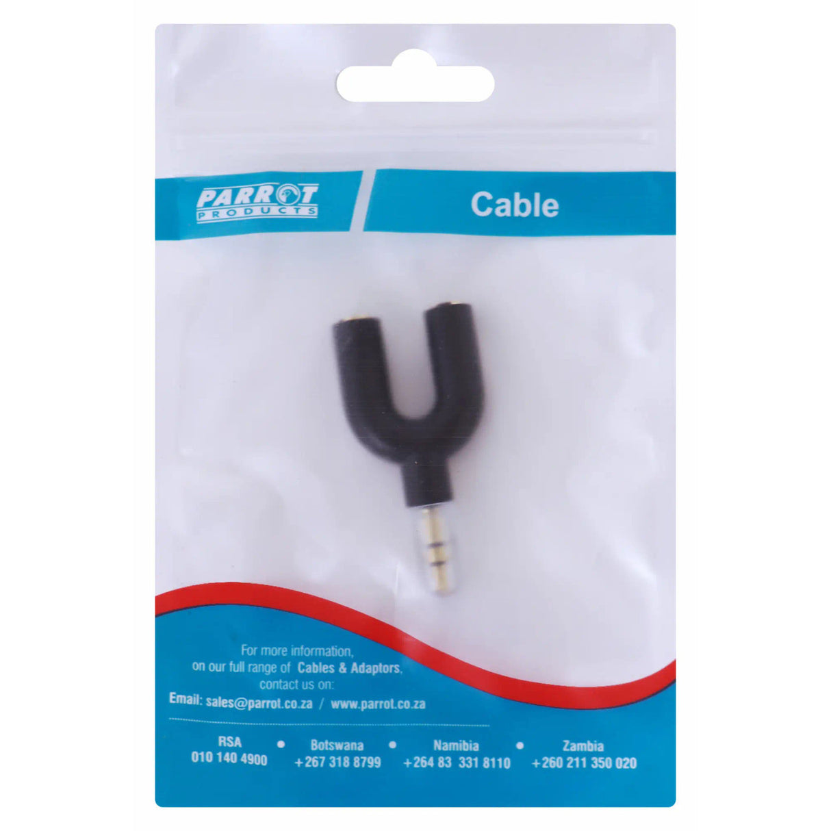 3.5mm Male Audio Jack - 2 x 3.5mm Female Audio Jack Adaptor