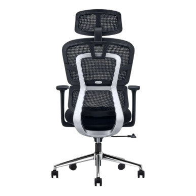 Black Mesh Office Chair with Chrome Frame and High Backrest, Adjustable Features, on Five-Star Base with Wheels, from Office Stock South Africa, a Brand 67 Product, Ideal as an Ergonomic Office Chair South Africa.