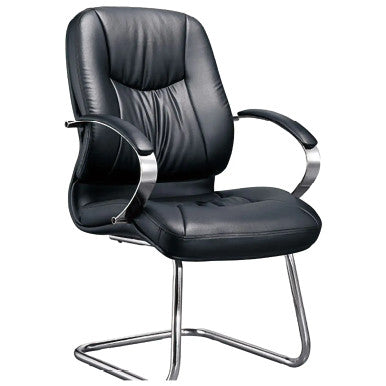 DB084B Black Polyurethane Leather with Chrome Frame Executive Visitor Office Chair