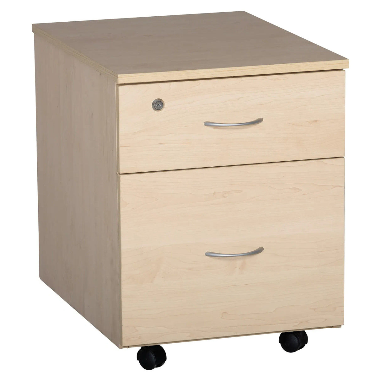 Mobile Pedestal, 1 Drawer, 1 Filer in Maple Melawood