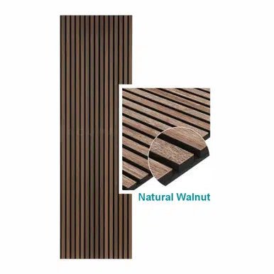 Acoustic Slatted Wall Panel 600 2400mm Natural Walnut