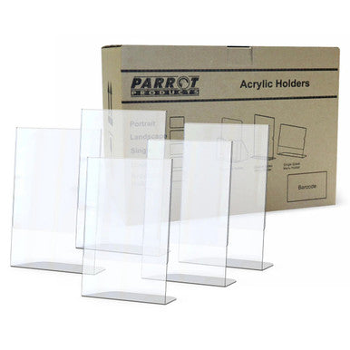 Acrylic Menu Holder - Single Sided - A4 Portrait - Box 5, Transparent Acrylic Display Stands for Menus or Signs.