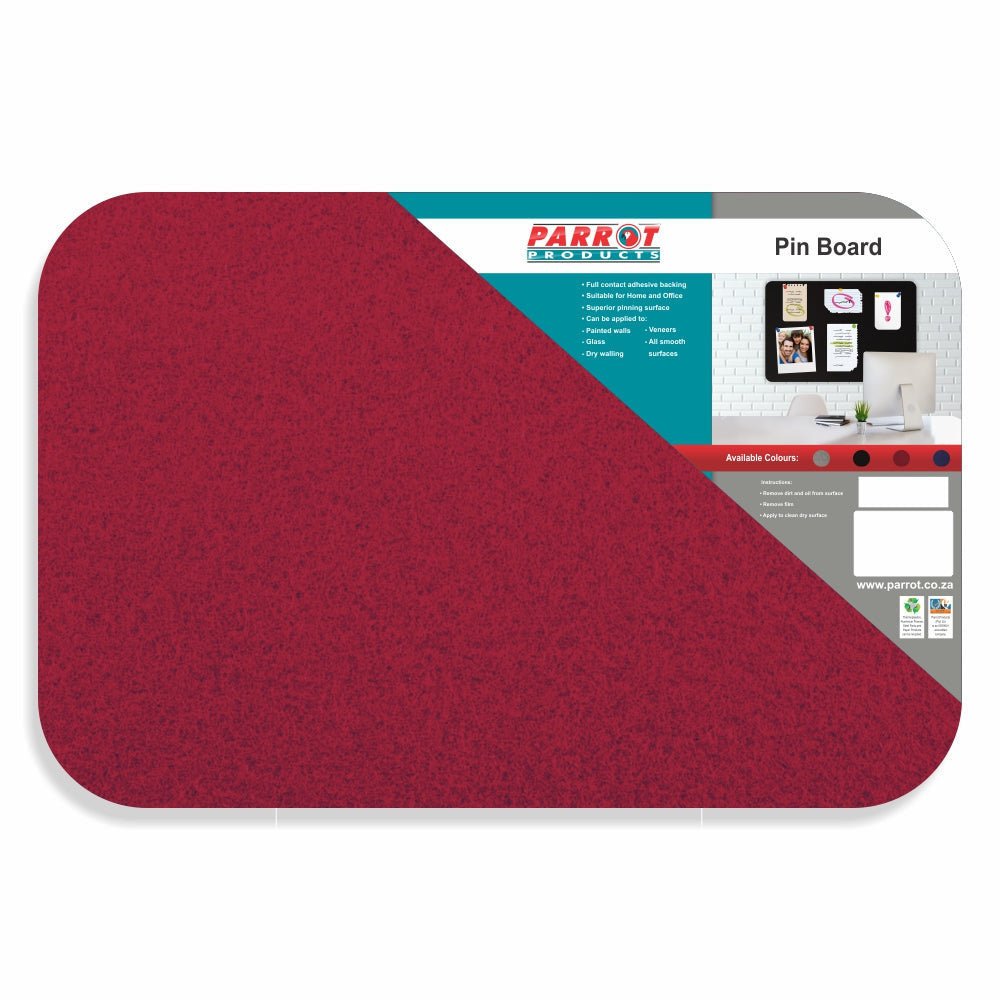 Adhesive Pin Board (No Frame – 450 × 300mm – Red)