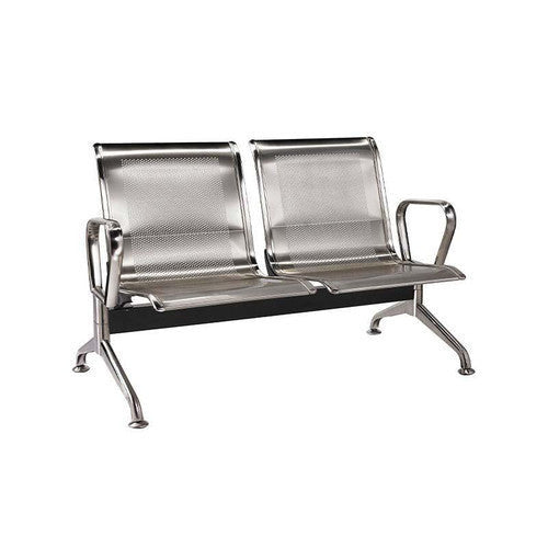 Airport Bench Stainless Steel Two - Seater