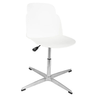 Aspen Cross Base Typist Office Chair, White Ergonomic Office Chair with Metal Base and Adjustable Height Mechanism.