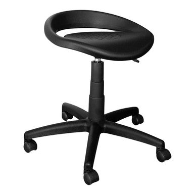 Brixton Industrial Typist Office Chair by 67, a Durable Office Furniture Piece, Featuring a Black Ergonomic Seat and Five-Star Base with Wheels, Designed for Comfort and Support in a Modern Workspace Setting.