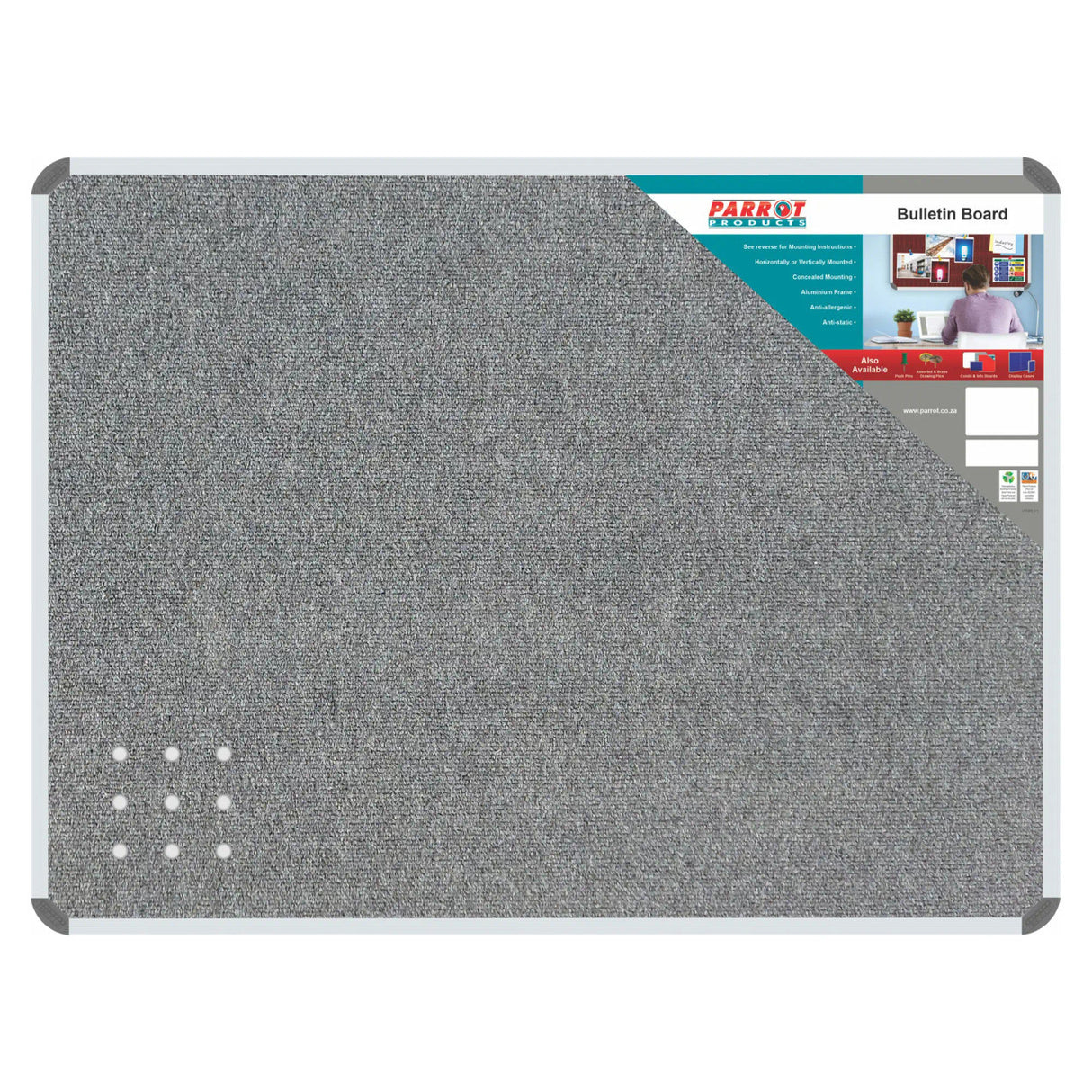 Bulletin Board Ribbed Aluminium Frame (1200x900mm - Laurel)
