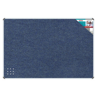 Bulletin Board Ribbed Aluminium Frame (1500 x 1200 mm - Denim) BD0660C, a Blue Denim Textured Bulletin Board with Aluminium Frame Suitable for Office or Educational Use.
