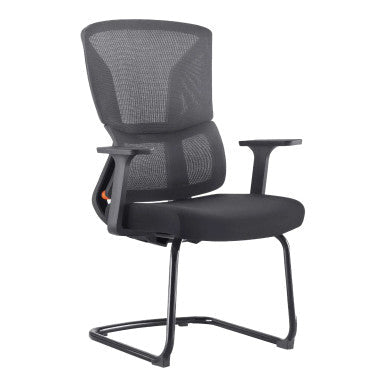 C4001B Black Mesh with Black Steel Sleigh Frame Visitor Office Chair