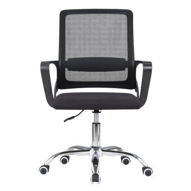 C4029 Black Mesh with Chrome Frame Medium-Back Office Chair