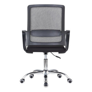 C4029 Black Mesh with Chrome Frame Medium-Back Office Chair