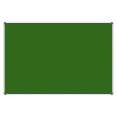 Chalk Board Non-Magnetic with Aluminium Frame, 1500 x 1200 mm, Product BD2860, Green Chalkboard with Metallic Corners and Aluminium Frame for Educational or Business Use.