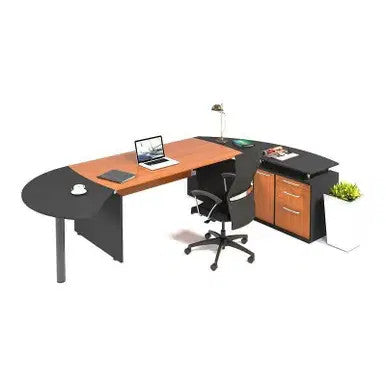 Chicago Executive Desk in Veneer Wood - Additional View 6