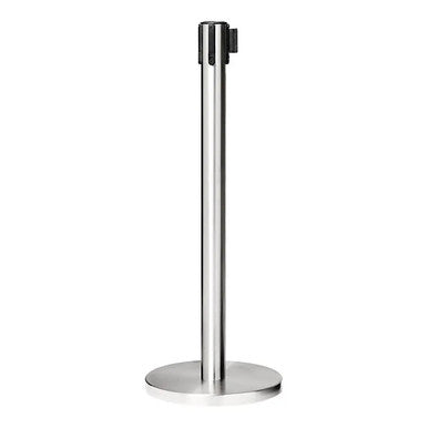 Chrome Steel Q-Ing Tube with Retractable Belt | Hospitality Furniture | Office Stock