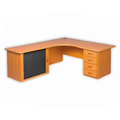 Workstation Desk, Credenza & Desk Height Pedestal