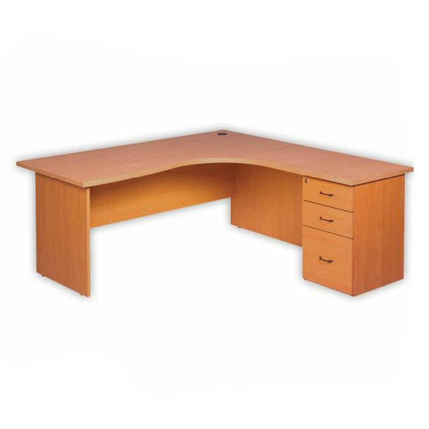 Workstation Desk , Two Drawer Pedestal with Opening - 1
