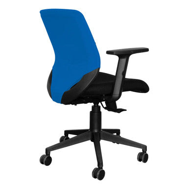 Coral Operators Office Chair Sac-Och-Cor, Ergonomic Black Office Chair with Adjustable Armrests and a Mesh Backrest. (Blue Mesh)