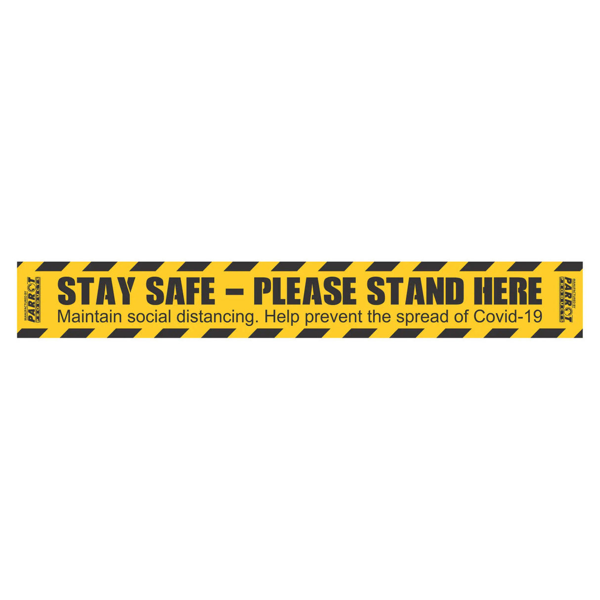 COVID-19 Social Distancing Floor Graphic (600x80mm - Pack of 10)