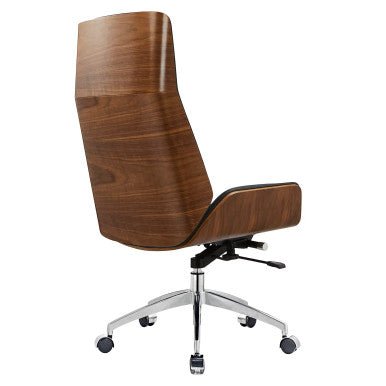 DB160 Walnut Bonded Leather with Aluminium Frame Executive High-Back Office Chair