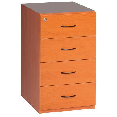 Desk High Pedestal, 4 Drawer in Cherry Melawood