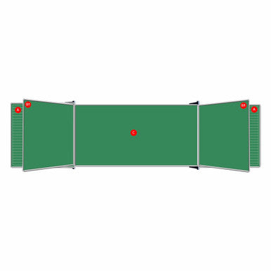 Educational Board Non - Magnetic Chalkboard (1220 x 1220 - Chalk Lines - Side Panel - Option a)