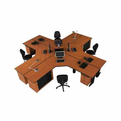 Euro Four - Way Workstation Desk Display 3 - Additional View 2