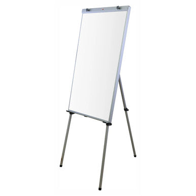 Flipchart Magnetic Standard (1000 x 640 mm), White Dry-Erase Board with Metal Frame on a Portable Stand with Adjustable Legs.