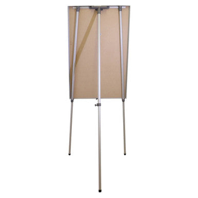 Flipchart Non-Magnetic Standard (1000 x 640 mm) BD9131, Upright Flipchart Stand with a Beige Backing and Aluminium Frame for Presentations and Brainstorming Sessions.