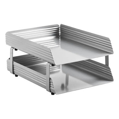 Fluted Steel Two-Tier Letter Tray