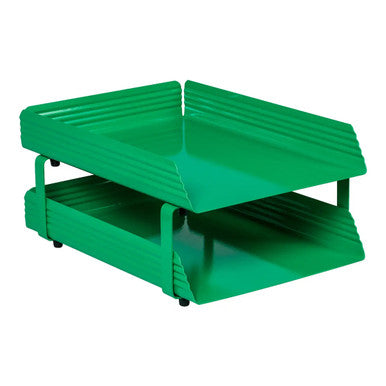 Fluted Steel Two-Tier Letter Tray