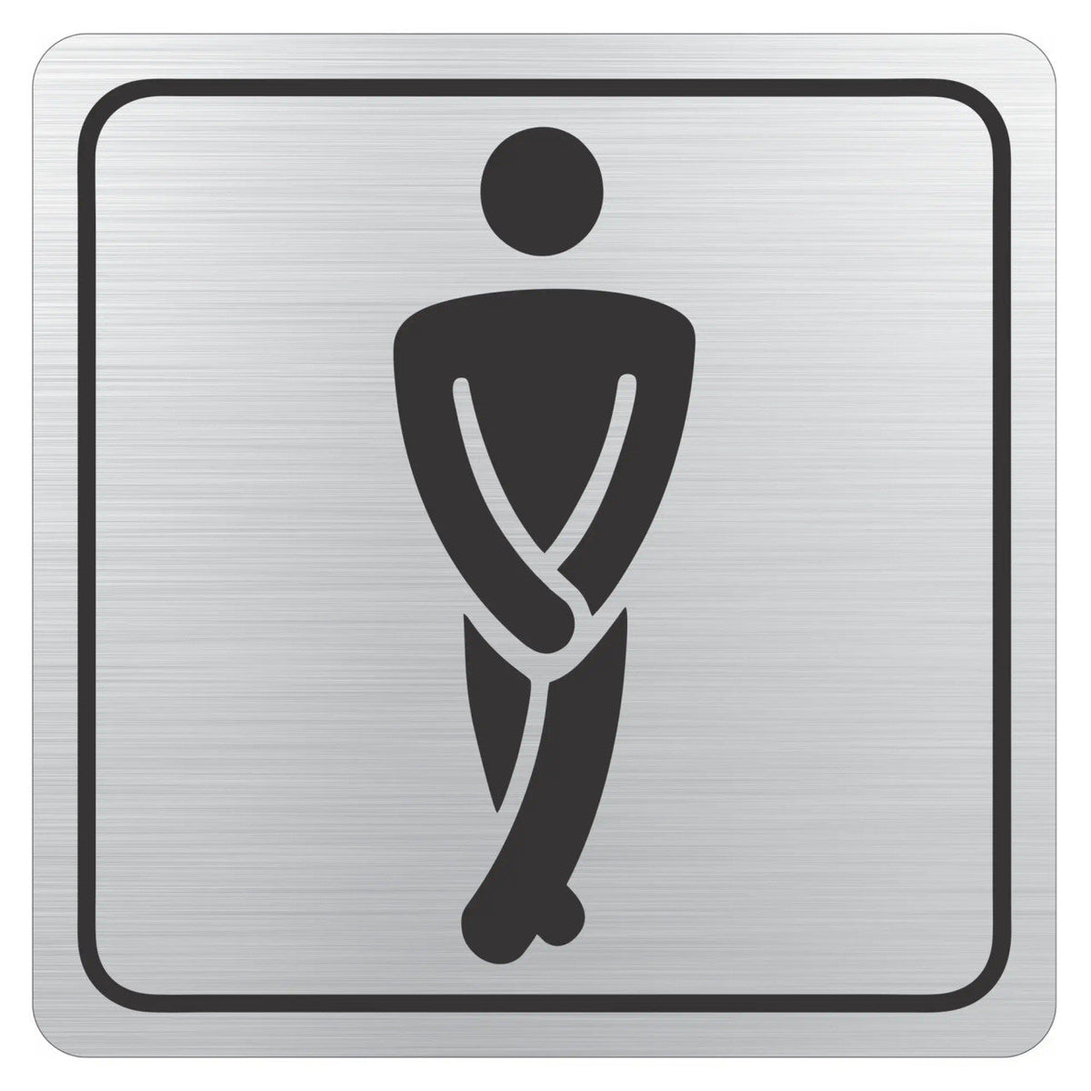 Gents Toilet Symbolic Sign – Black Printed on Brushed Aluminium ACP (150 x 150mm)