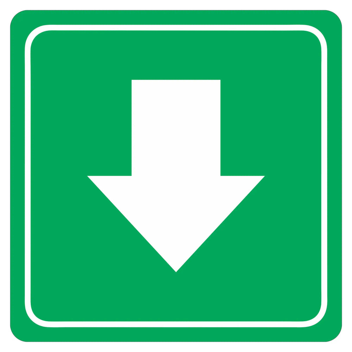 Green Arrow Symbolic Sign - Printed on White ACP (150 x 150mm)