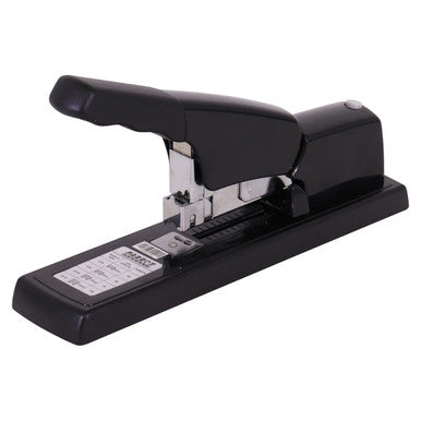 Heavy Duty Stapler 100*(23/6 23/13) Black 100 Pages, Image of a Black Industrial Stapler with a Sleek Design and Metal Components Designed for Stapling up to 100 Pages.