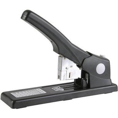 Black Heavy Duty Stapler by 67, an Efficient Stapling Tool, with Durable Design, Staples 30-200 Pages, Compatible with Staple Sizes SS023/8, SS023/10, SS023/13, Presented on a White Background.