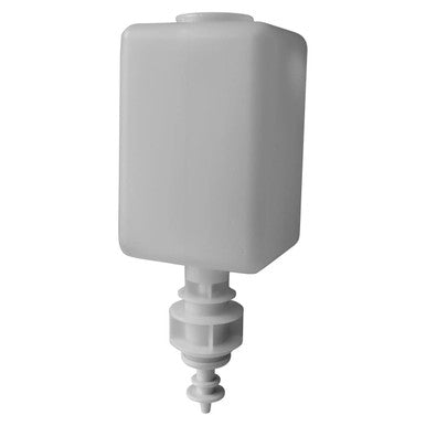 Janitorial Stainless Steel Dispenser 1000ml Bottle (Auto / Manual) JA0503B, White Plastic Bottle for Soap or Sanitizer with a Push Button or Automatic Dispensing Mechanism.