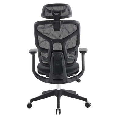 Jankz Body Balance High-back Office Chair, Ergonomic Black Office Chair with Mesh Backrest, Adjustable Armrests, and Headrest.