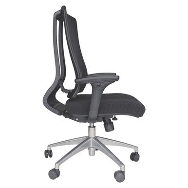 Jankz Human Ergo Medium-back Office Chair, Ergonomic Mid-back Black Office Chair with Adjustable Height and Armrests, and Caster Wheels for Mobility.