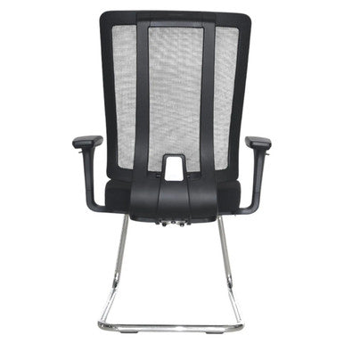 Jankz Human Ergo Visitor Office Chair, Ergonomic Black Office Chair with Mesh Backrest and Adjustable Armrests.