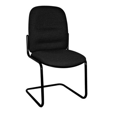 Black Kingston Side Visitor Office Chair, an Ergonomic Seating Solution by Office Stock South Africa, Featuring a Sleek Metal Frame and Cushioned Seat and Backrest, Perfect for Modern Office Settings.