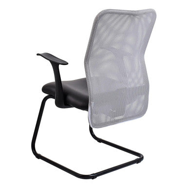 Lisa Mesh Visitor Office Chair by Office Stock South Africa, Featuring a Breathable Mesh Back, Black Frame, and Armrest, Providing Comfort and Style for Professional Environments with Its Ergonomic Design and Durable 20kg Build.