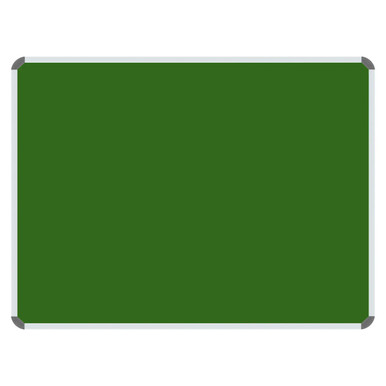 Magnetic Chalk Board, 1200 x 900 mm Size with a Green Writing Surface and Aluminium Frame.
