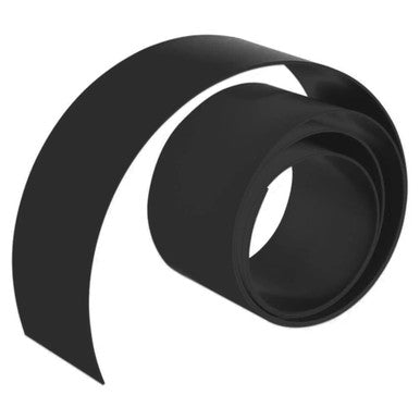 Magnetic Flexible Strip, 1000 x 10 mm Black Magnetic Flexible Strip (BA1110B), Close-Up of Black Magnetic Strip Rolled Up.