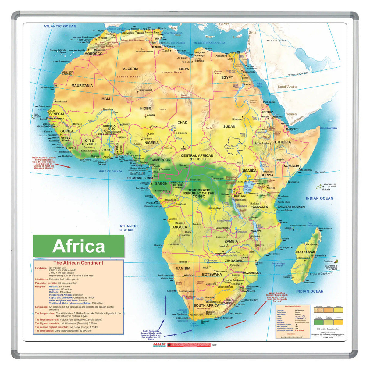 Map Board - Africa (1230*1230mm - Magnetic White)
