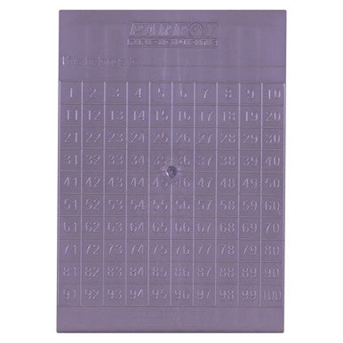 Parrot Abacus 100 Beads, Purple Educational Counting Tool with 100 Beads and Numbered Grid for Early Math Learning.